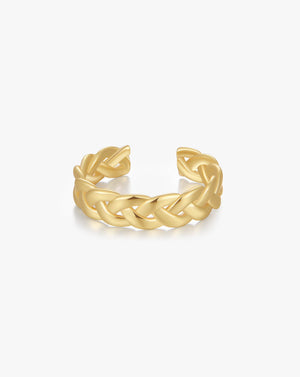 Minimalist Twist Braided Gold Chunky Ring