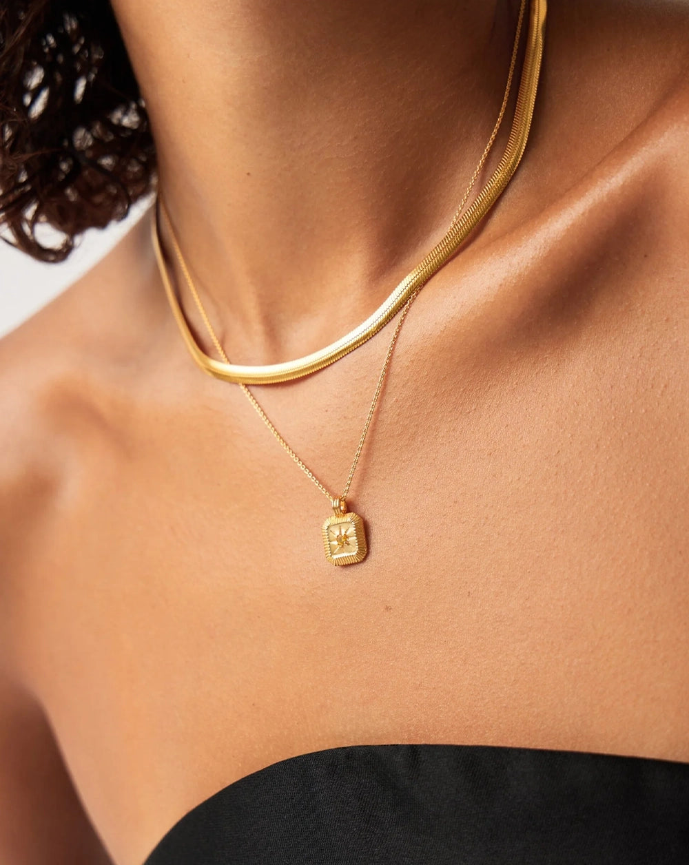 November Birthstone Pendant Necklace | 18K Gold Vermeil/Citrine