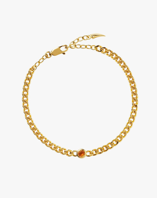 November Birthstone Chain Bracelet | 18K Gold Plated Vermeil/Citrine