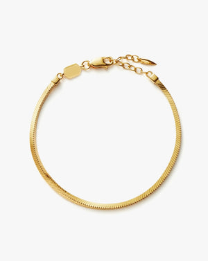 18K Gold Vermeil Square Snake Chain Bracelet