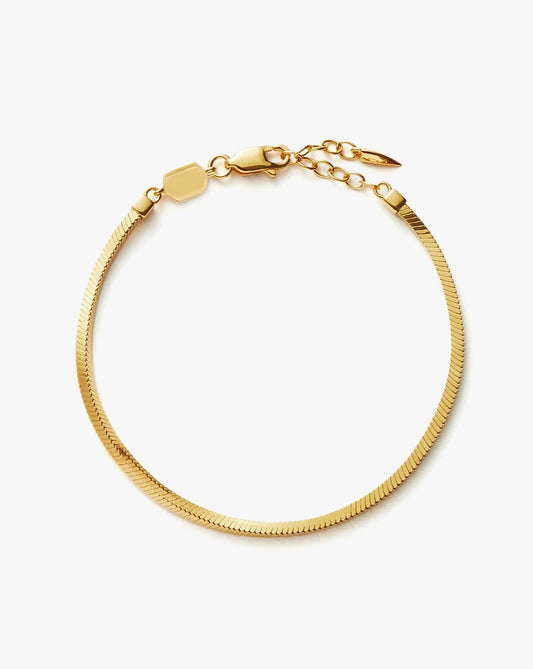 18K Gold Vermeil Square Snake Chain Bracelet
