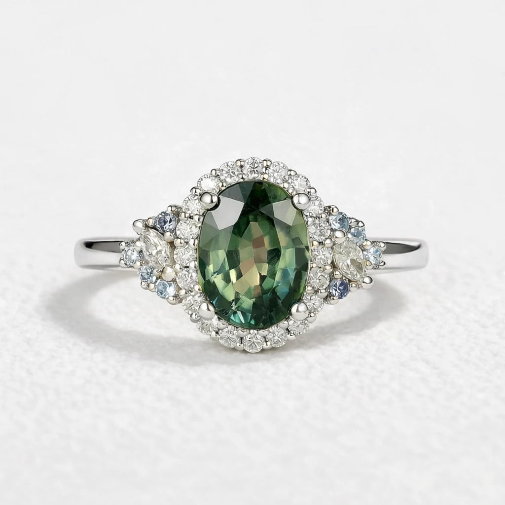 Thalassa Luxe Mystique Teal Sapphire Rings