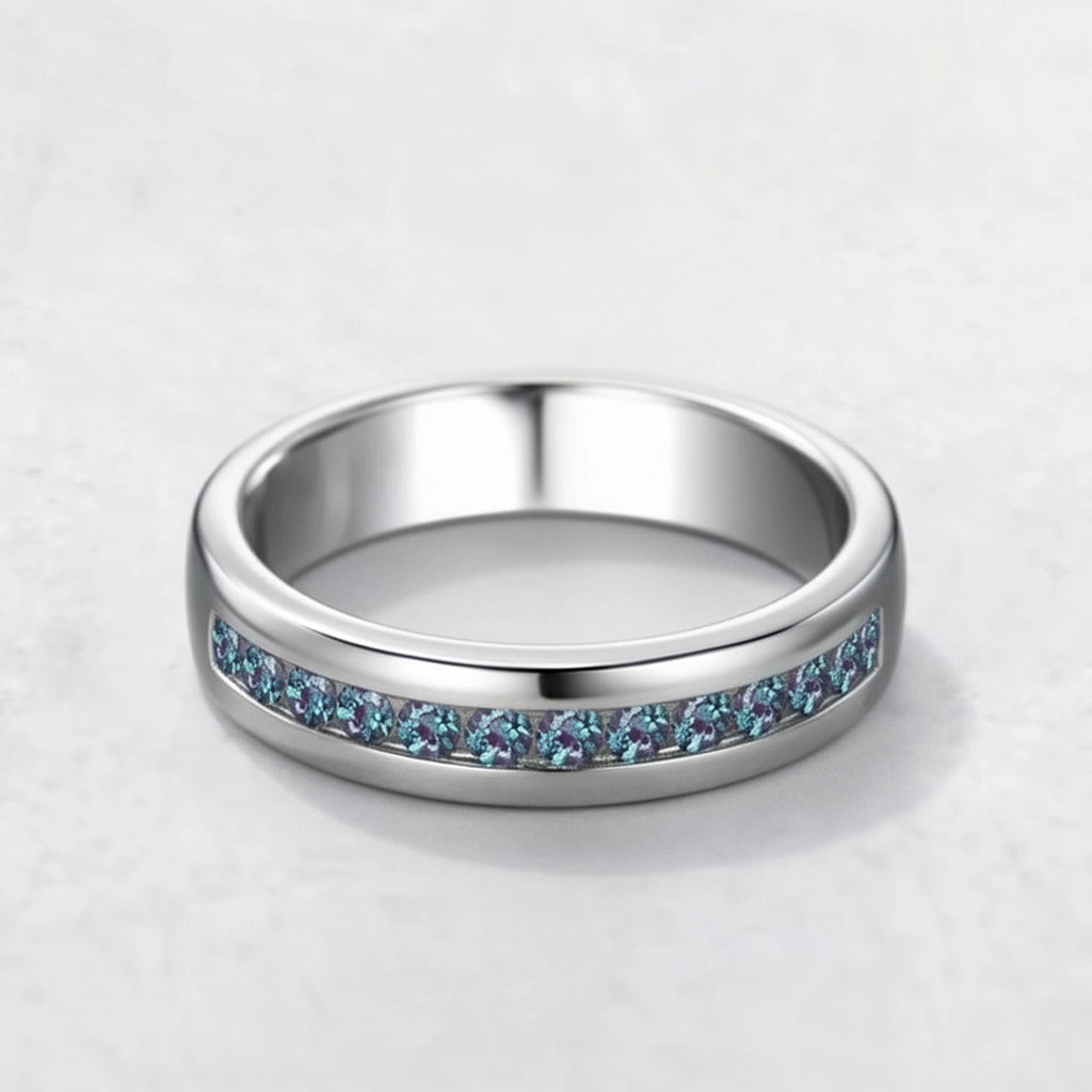 The Vintage Spectrum | Half-Eternity Round Alexandrite Band