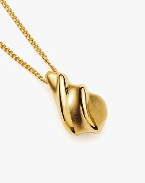 18K Gold Vermeil Savi Ridge Droplet Pendant Necklace