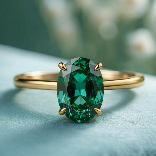 The Forest Pool | Elara‘s Oval Green Gem Ring