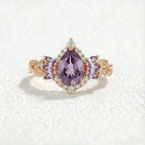 Rowan Vintage Sparkle Cut Alexandrite Halo Engagement Ring