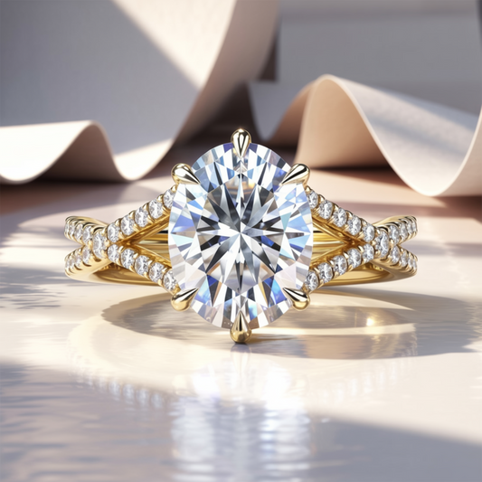 The Arabella 3CT Oval Cut Moissanite Ring