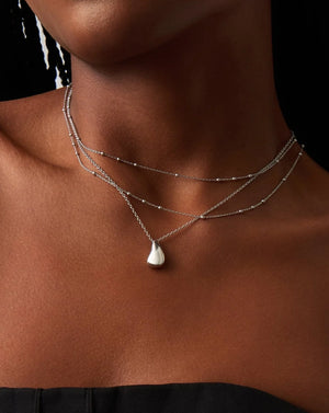 Savi Droplet Pendant & Double Necklace Set | Sterling Silver