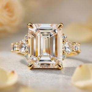 Lumina‘s Glow | 3CT Emerald Cut Moissanite Ring