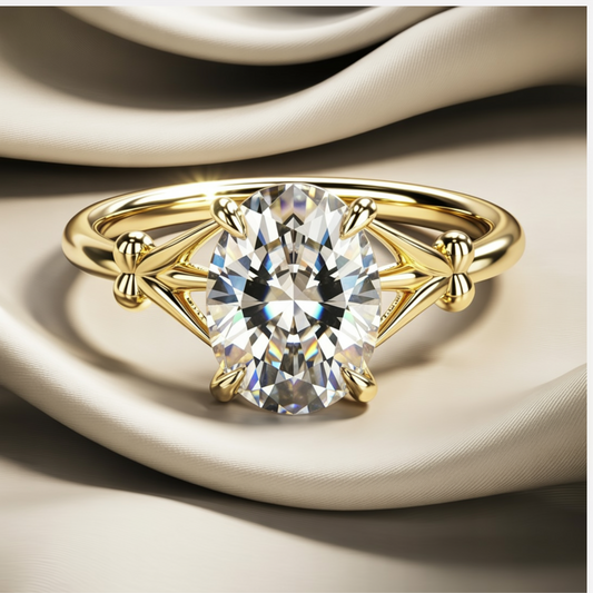 The Celeste 2CT Oval Cut Moissanite Ring