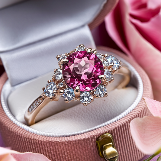 Bethany 1.5CT Round Cut Pink Gemstone Ring