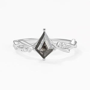 Branch Moss Agate Kite Cut Engagement Ring