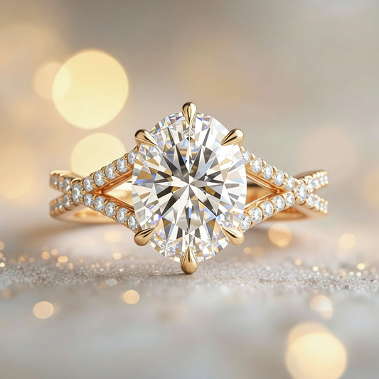 Arabella's Arc | Oval Moissanite Split-Shank Ring