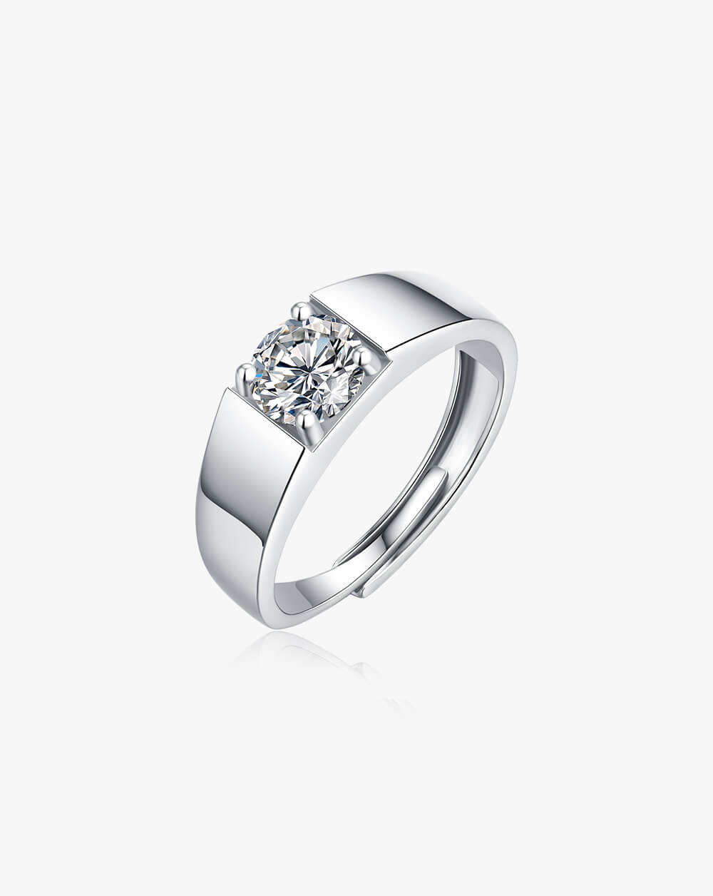 Adjustable Men's Solitaire Ring