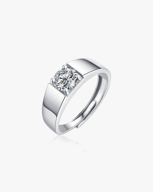 Adjustable Men's Solitaire Ring