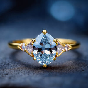 The Aurora Belle | 2CT Oval Blue Gemstone Ring