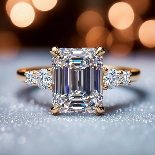 Aurora‘s Prism | 2CT Emerald Cut Moissanite Ring