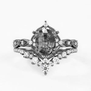 Black Gold Signature Vintage Ring Set 2pcs - Charlotte