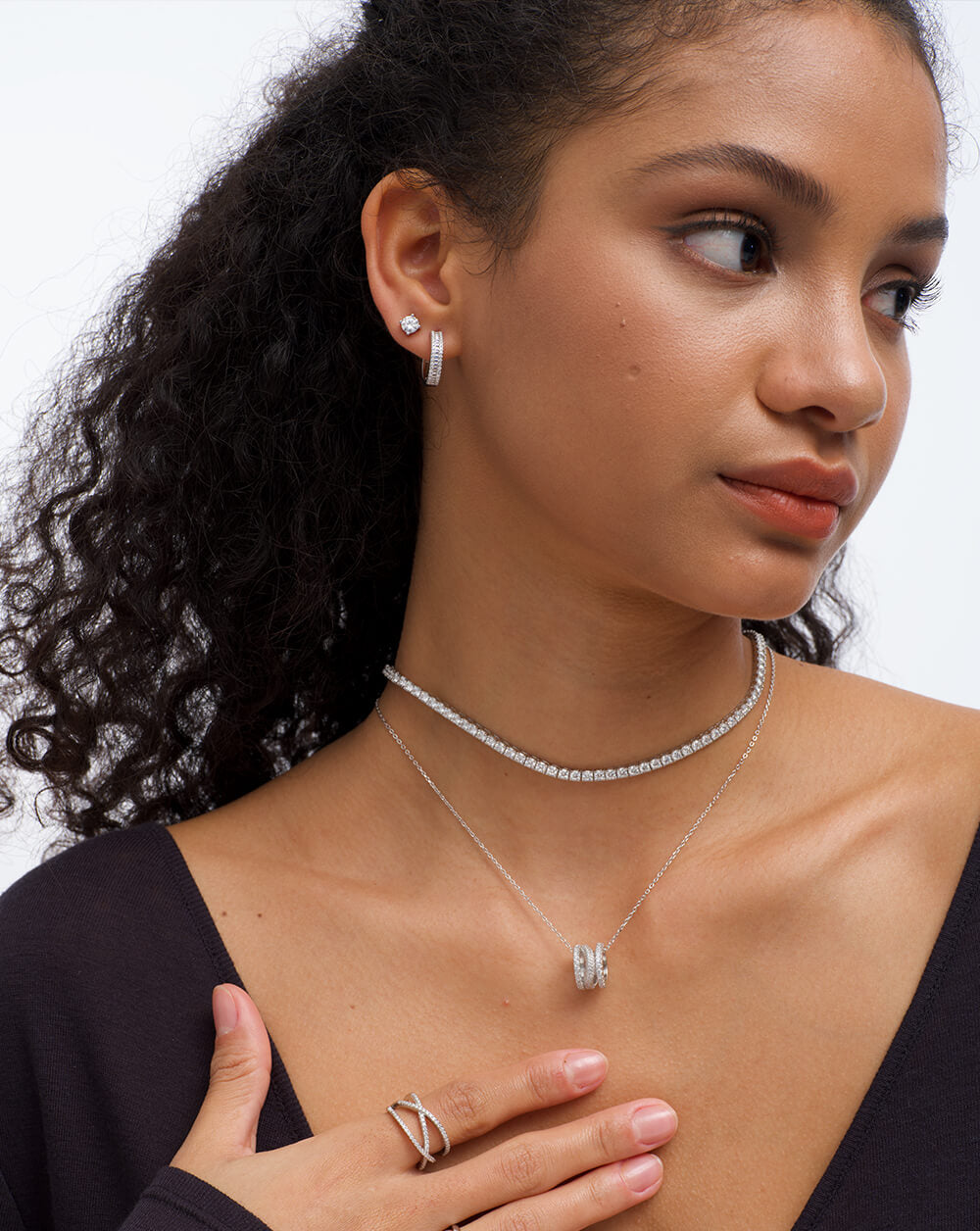 Round 4 Claw Sparkle Solitaire Stud Earrings