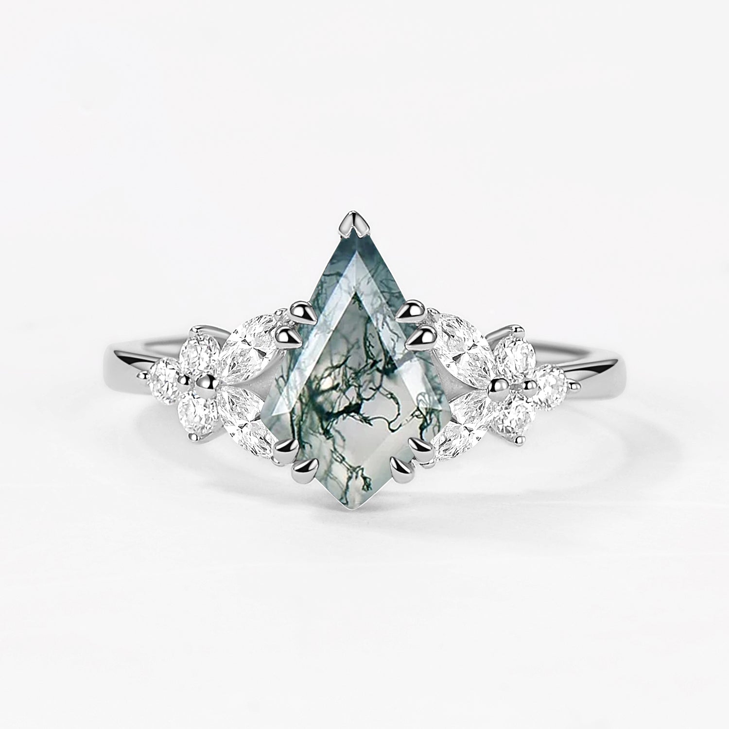1.5ct Kite Moss Agate Engagement Ring