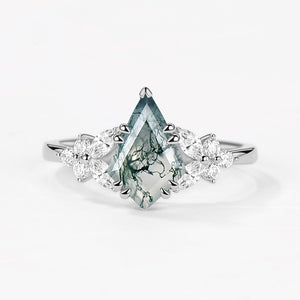 1.5ct Kite Moss Agate Engagement Ring