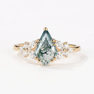 1.5ct Kite Moss Agate Engagement Ring