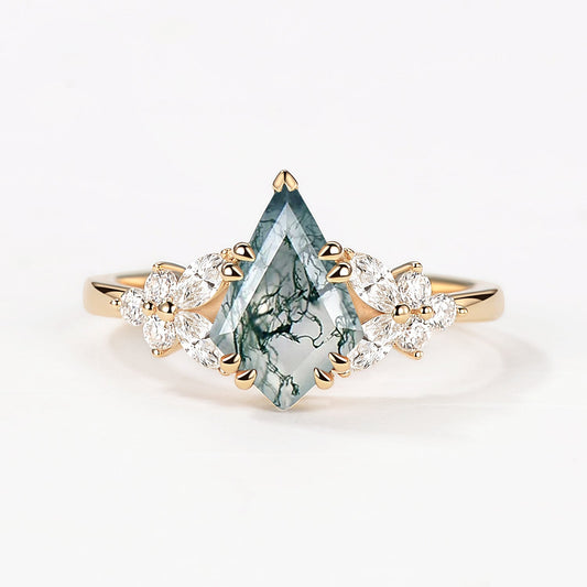 1.5ct Kite Moss Agate Engagement Ring