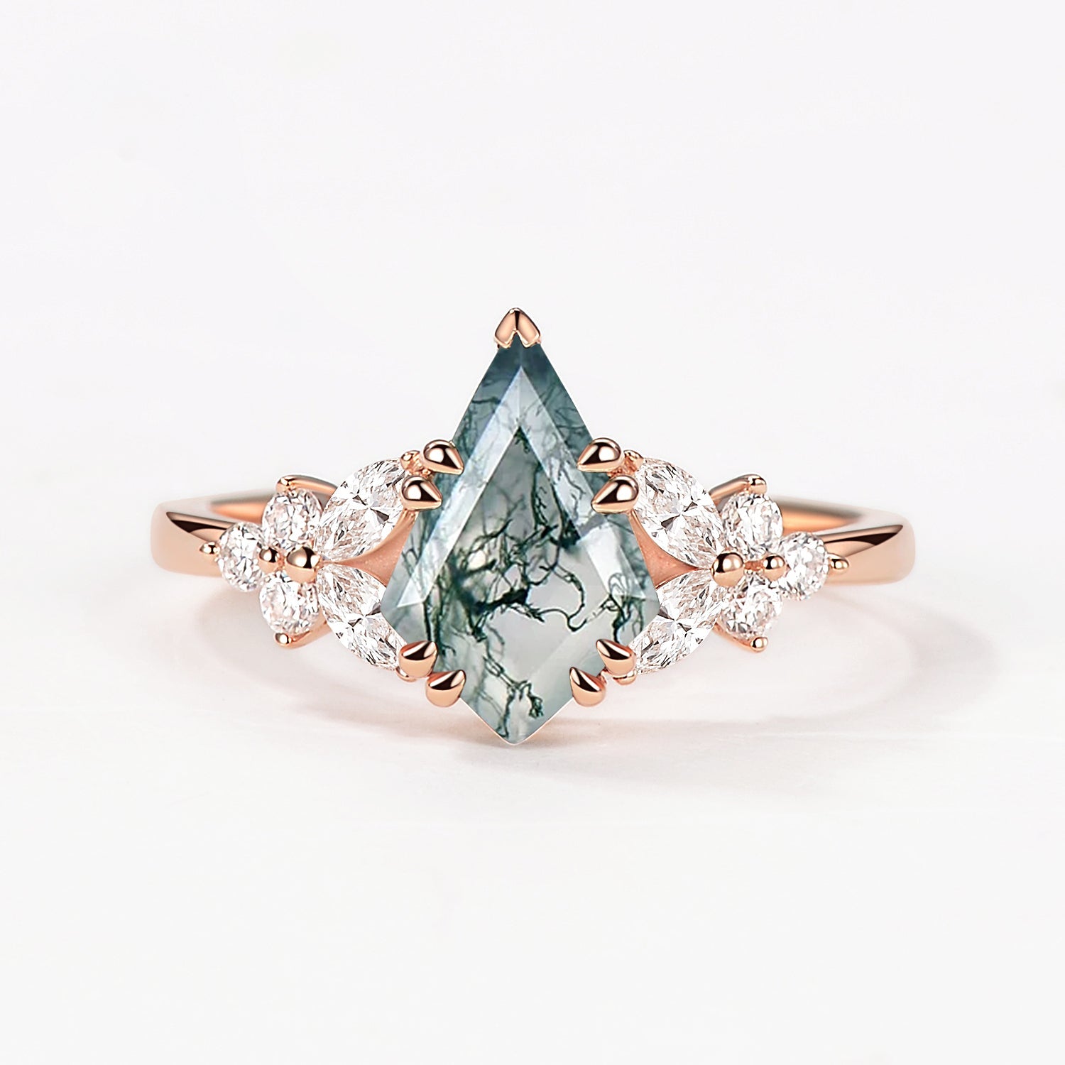 1.5ct Kite Moss Agate Engagement Ring