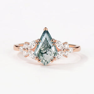 1.5ct Kite Moss Agate Engagement Ring