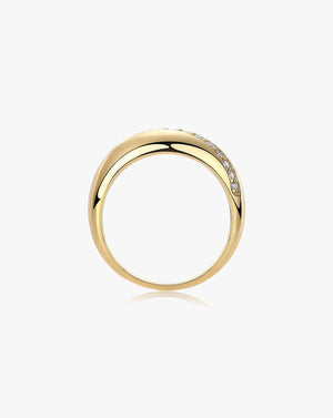 Pave Moissanite Dome Silver Moissanite Ring-Unisex