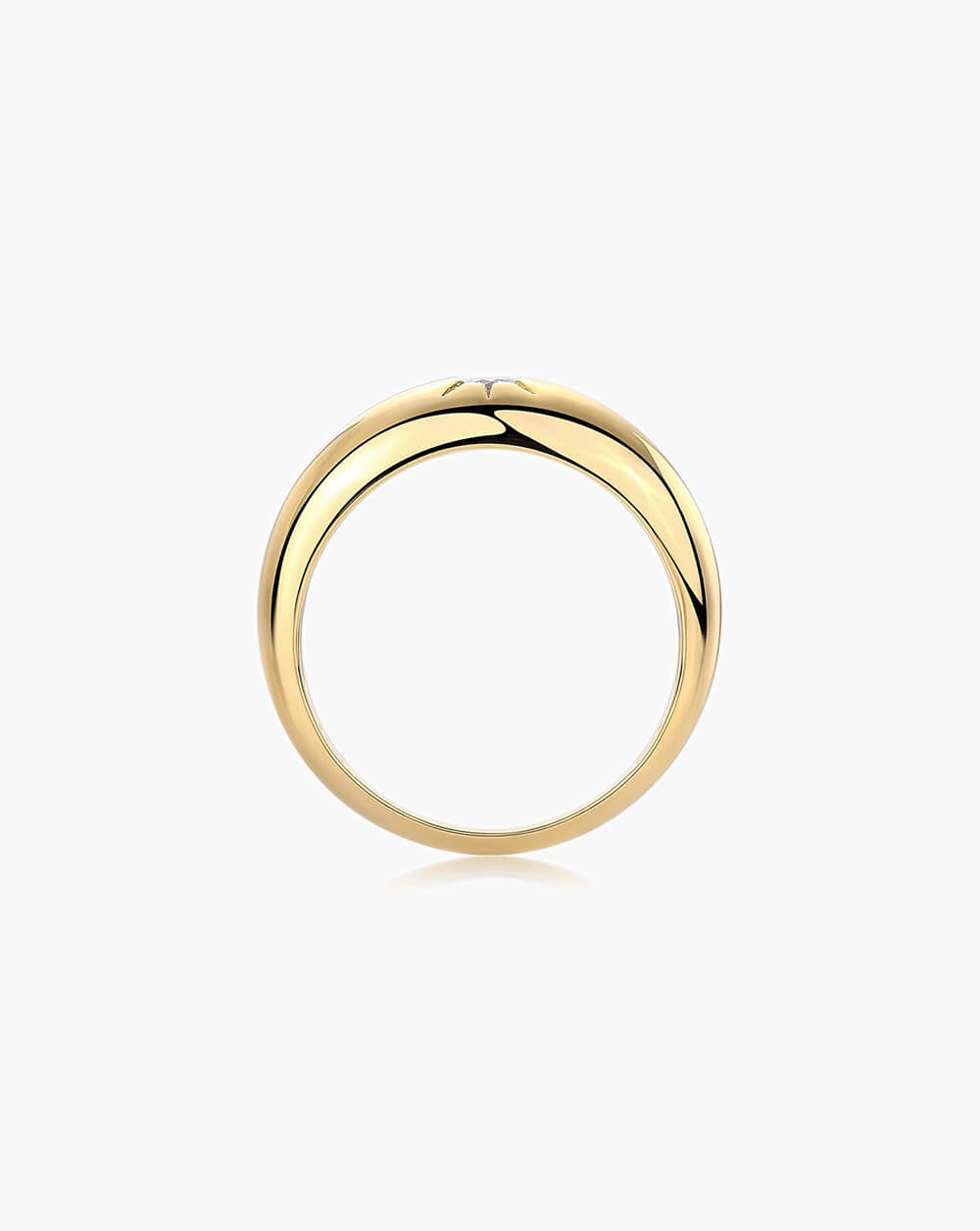 Antique Sunny Solitaire Chunky Ring-Unisex
