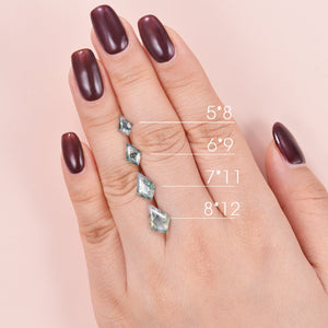 Vintage Kite Cut Moss Agate Couple Ring Set 3pcs - Winona