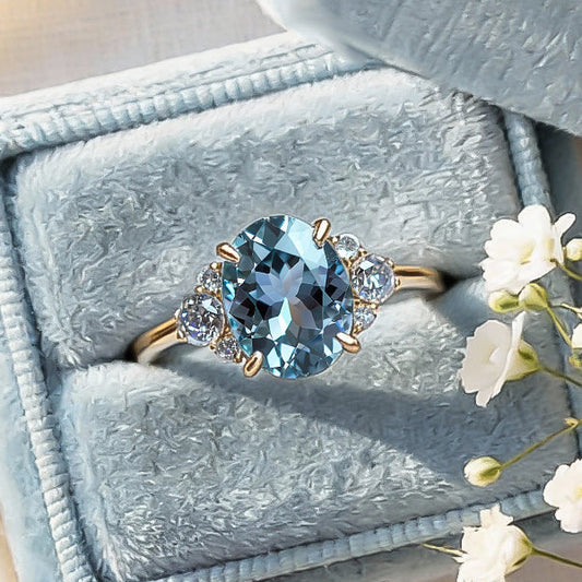 The Olivia Jane Blue | A 2CT Oval Solitaire Ring