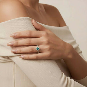 The Royal Blue Sapphire Halo Engagement Ring, Blue Sapphire Engagement ring