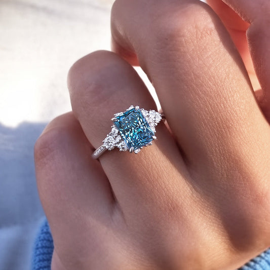 Bethany‘s Harbor | The 3CT Blue Radiant Ring
