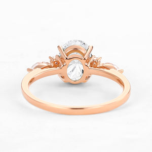 1.5ct Oval Cut Lab Grown Diamond Yellow Gold Engagement Ring