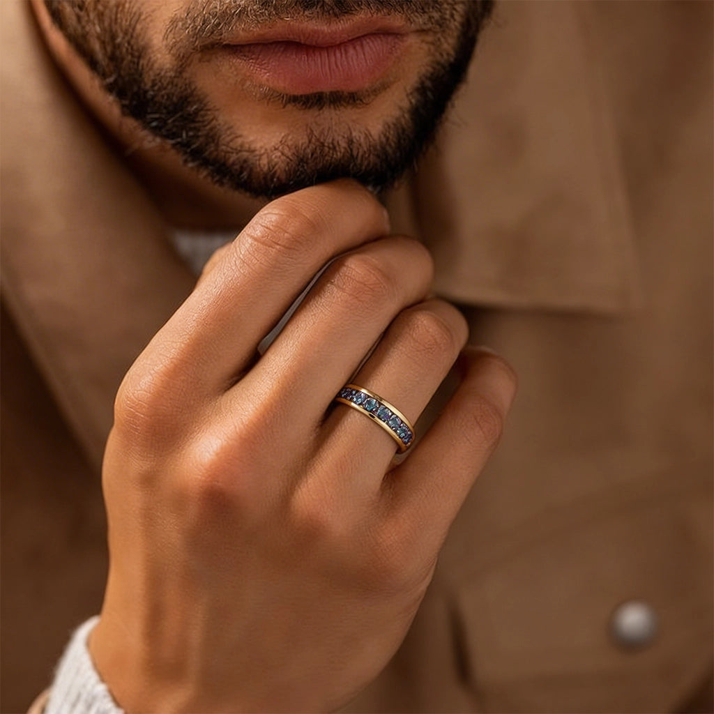 The Vintage Spectrum | Half-Eternity Round Alexandrite Band