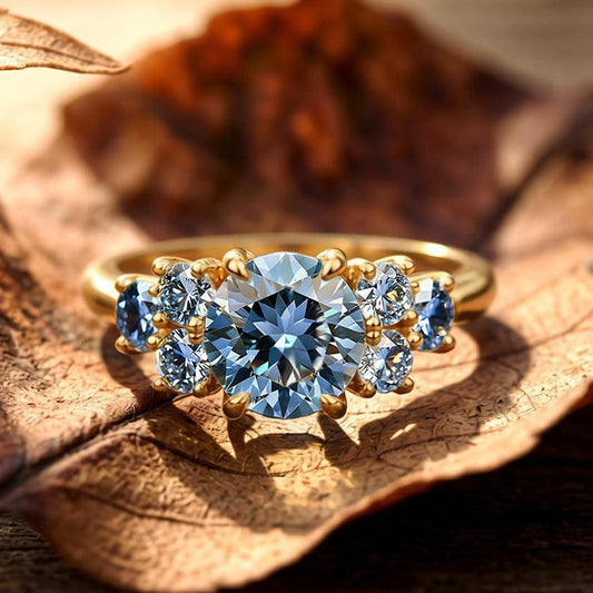 The Luciana Triptych | 1CT Blue Sapphire Ring