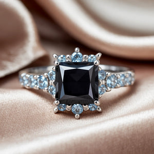 The Caterina 1CT Princess Cut Black Gemstone Ring