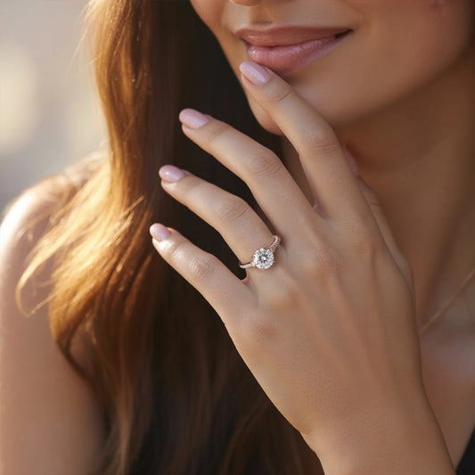 The Luna 2CT Round Cut Moissanite Ring