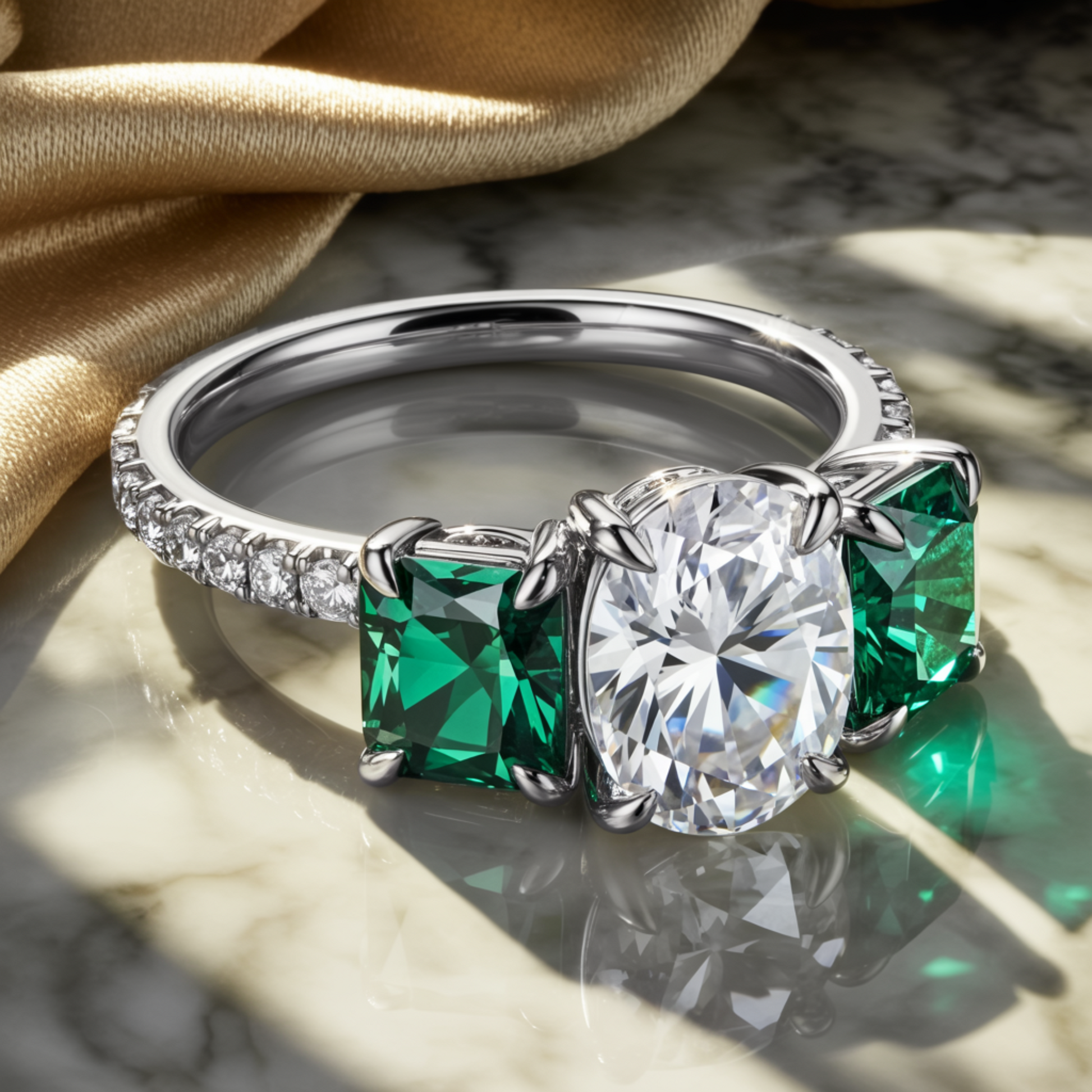 The Esmeralda 2CT Oval Cut Moissanite Ring