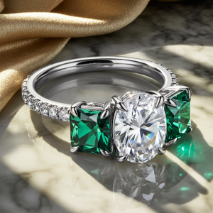 The Esmeralda 2CT Oval Cut Moissanite Ring