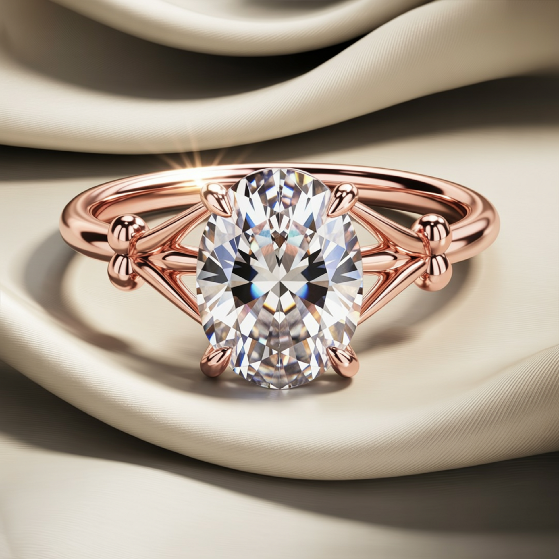 The Celeste 2CT Oval Cut Moissanite Ring