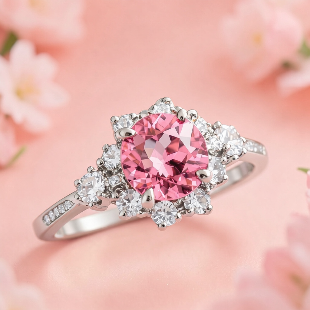 Marina‘s Cove | Brilliant Pink Halo Ring