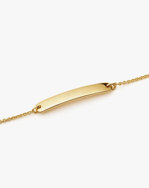 18K Gold Vermeil Engravable Bar Chain Bracelet