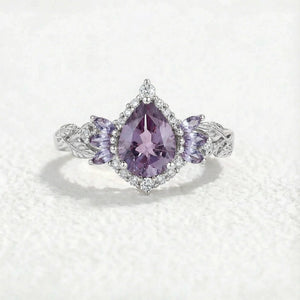 Rowan Vintage Sparkle Cut Alexandrite Halo Engagement Ring