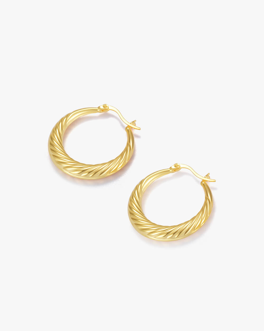 Minimalist Twist Rope Gold Hoop Earrings