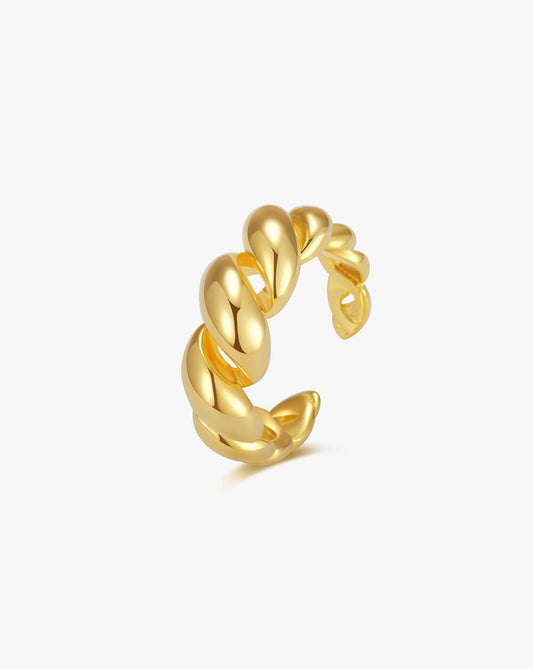Gold Minimal Twist Dome Ring