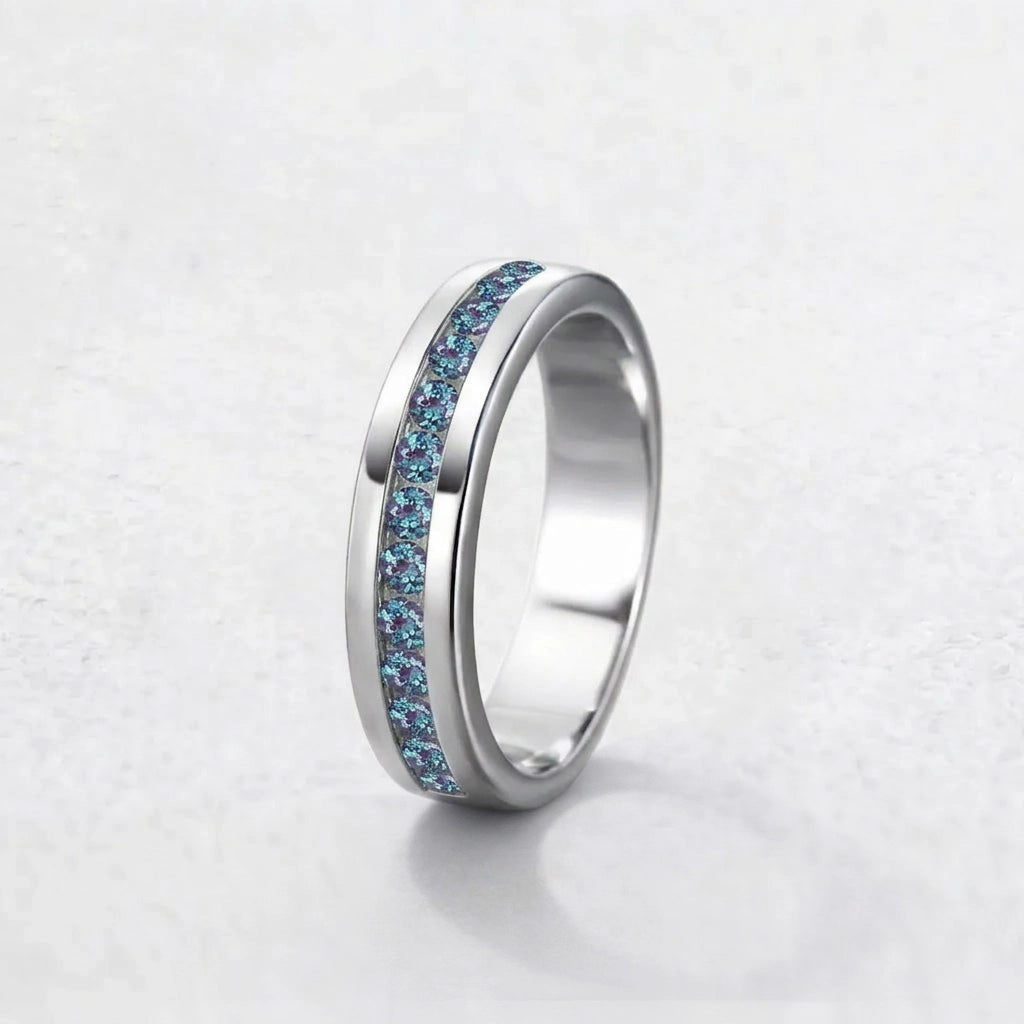 The Vintage Spectrum | Half-Eternity Round Alexandrite Band