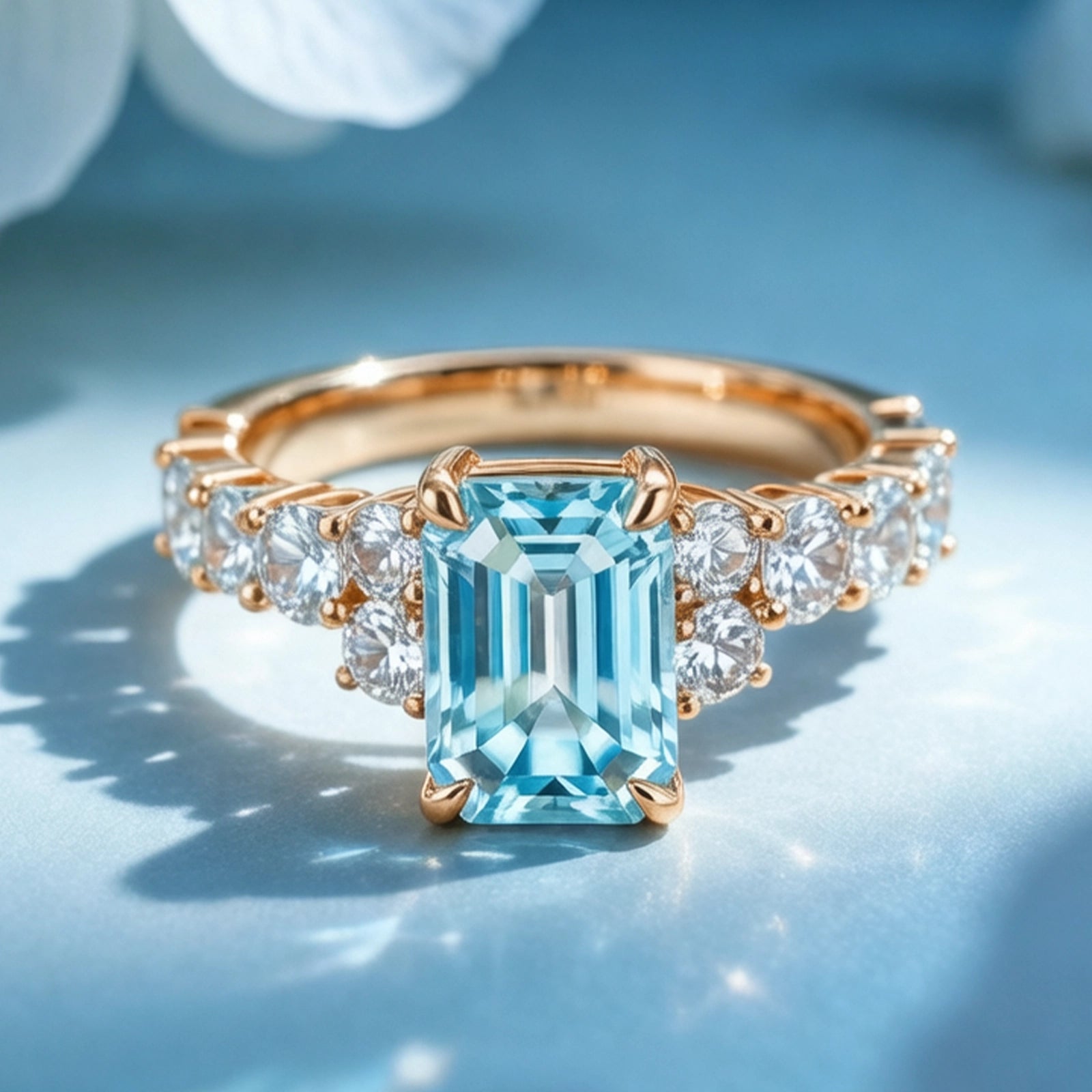 Eleanor’s Radiance | 2CT Emerald Cut Blue Sapphire Ring